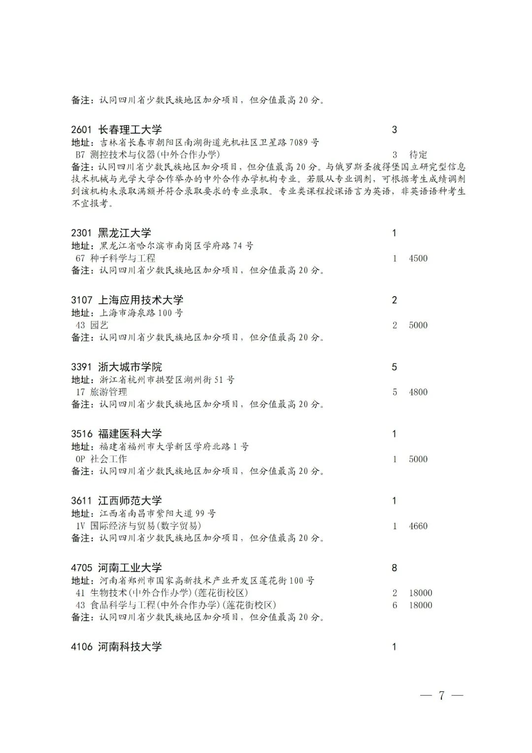 关于本科第一批第三次征集志愿的通知