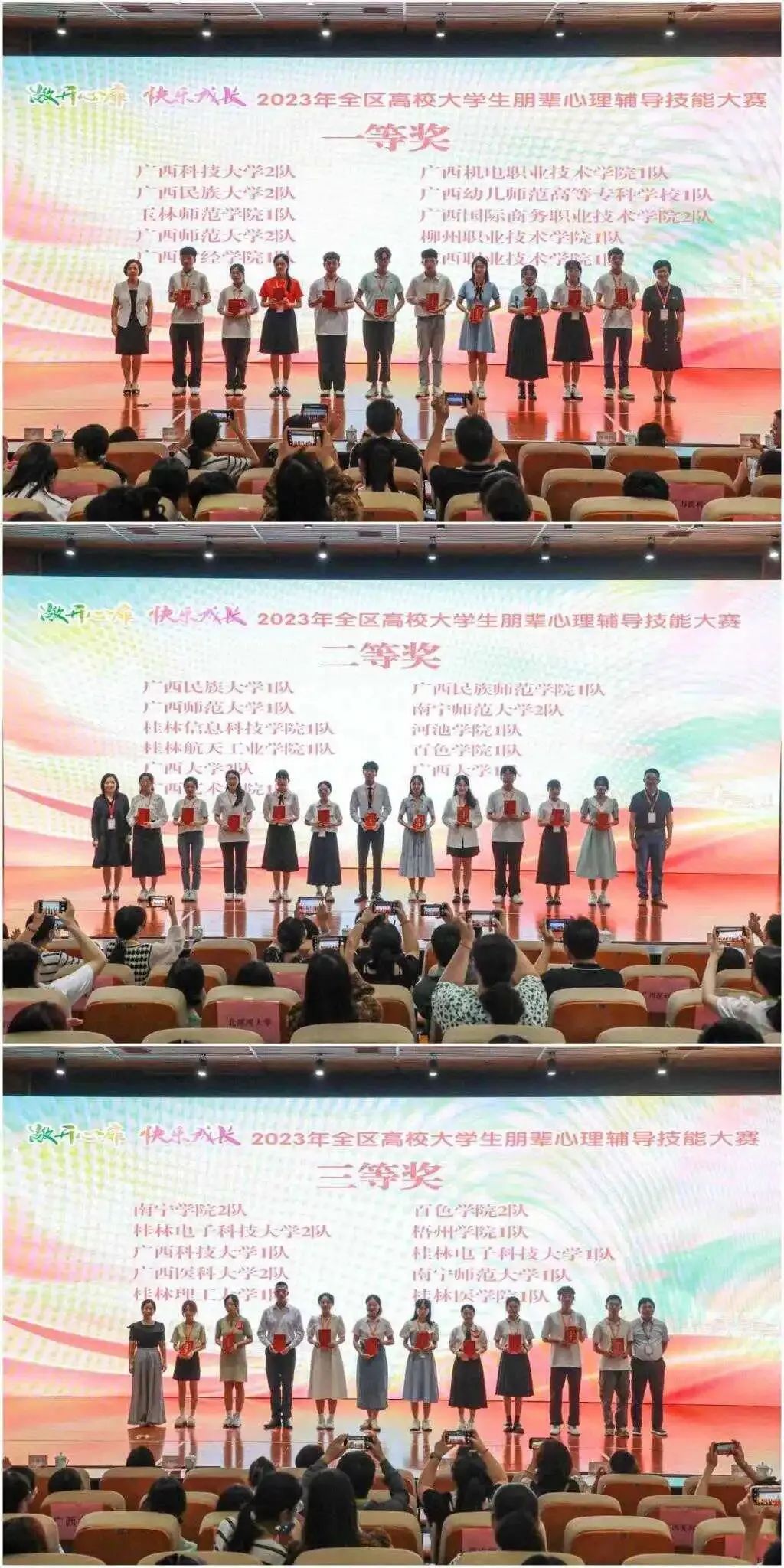 颁奖仪式.png 2023年广西高校大学生朋辈心理辅导技能大赛在南宁举行