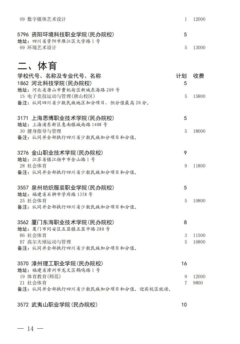 关于四川省2023年普通高校招生艺术体育类专科批第三次征集志愿的通知